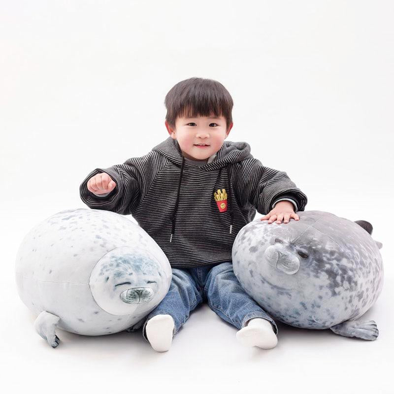 30cm 40cm 60cm可爱的海豹毛绒玩具逼真毛绒海洋生物印章软公仔仿真印章枕头儿童玩具生日礼物