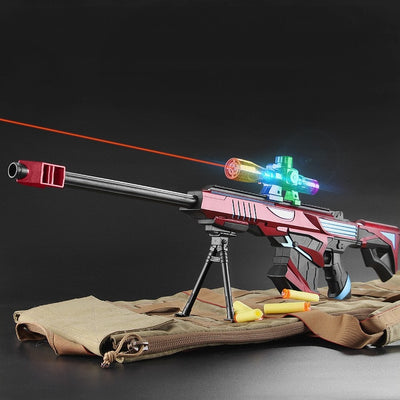 男孩枪模型孩子们DIY步枪巴雷特塑料枪武器组装户外射击玩具枪软子弹水彩弹CS游戏