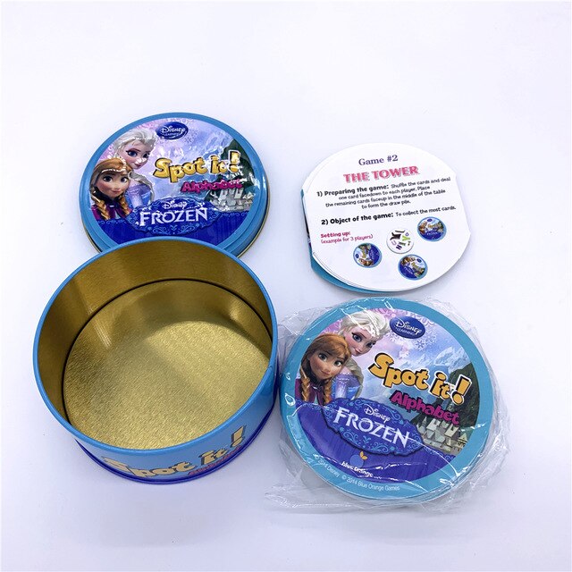 现货迪士尼Disney冰雪奇缘ELSA益智桌游卡桌游戏桌游游戏Dobbles Kids Spot Cards Games儿童益智玩具
