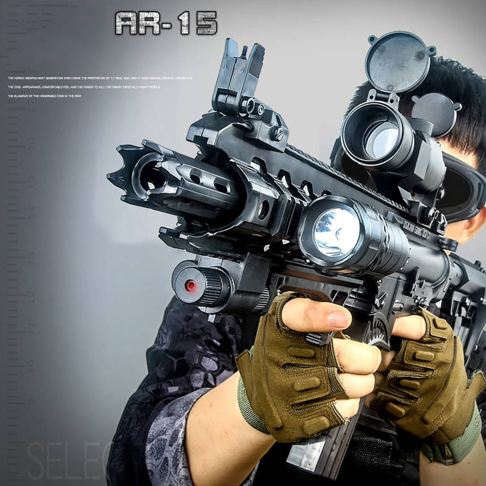 凝胶冲击波玩具水凝胶球枪突击步枪户外CS射击游戏电动狙击彩弹枪安全软子弹枪45 – Lecrr.com