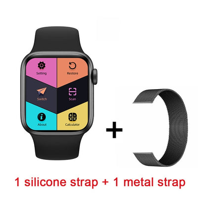 新品AK76 IWO Plus 3.0智能手表女士男士游戏SmartWatch蓝牙通话系列6 1.75英寸远程摄像头