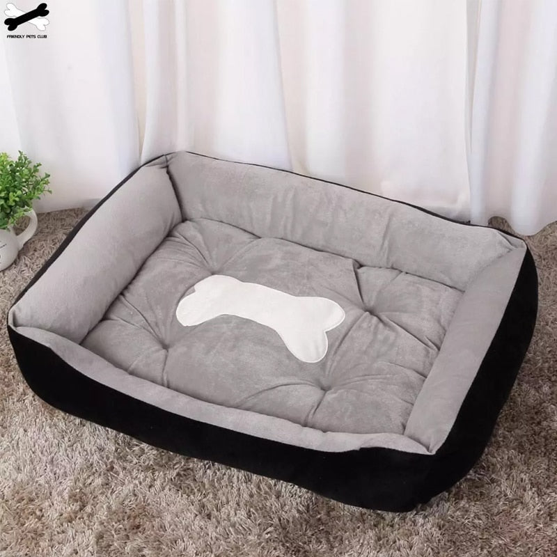 骨宠物床保暖亚麻猫屋，用于小型中型大型狗柔软耐水洗小狗棉狗窝洗狗船